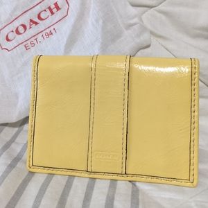 Medium Yellow Coach Leather Wallet NWOT